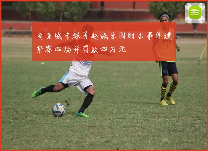 南京城市球员赵诚乐因肘击事件遭禁赛四场并罚款四万元